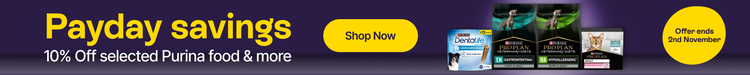 Payday savings - 10% Off selected Purina food &amp; more