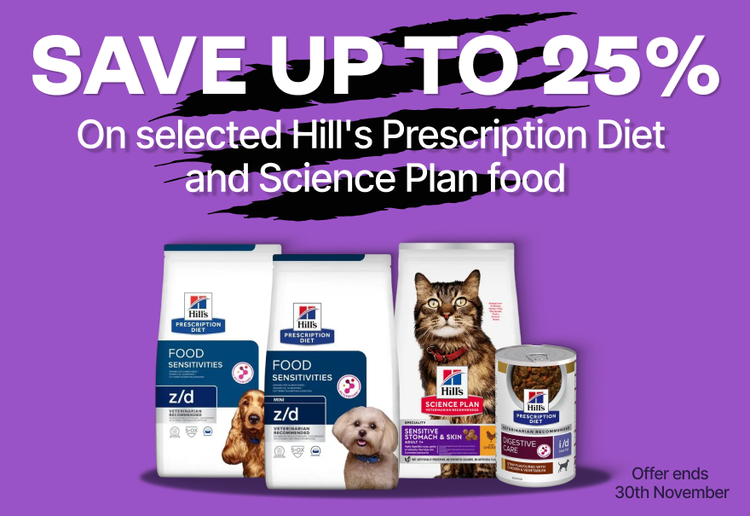 Save up to 25% On selected Hill&#39;s Prescription Det and Science Plan food