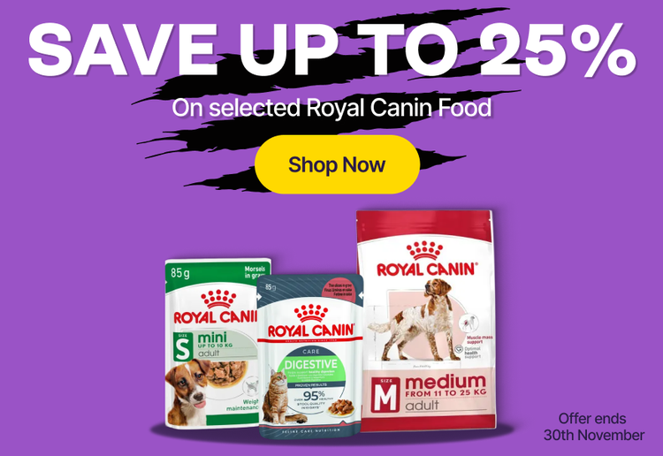 Save Up to 25% On selected Royal Canin Food - Shop Now
