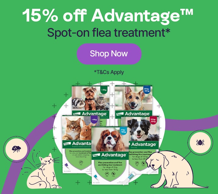 15% off Advantage Selected flea, tick & worming* Shop Now
