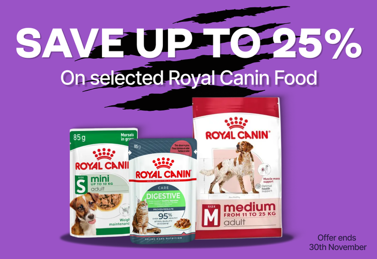 Save up to 25% On selected Royal Canin Food