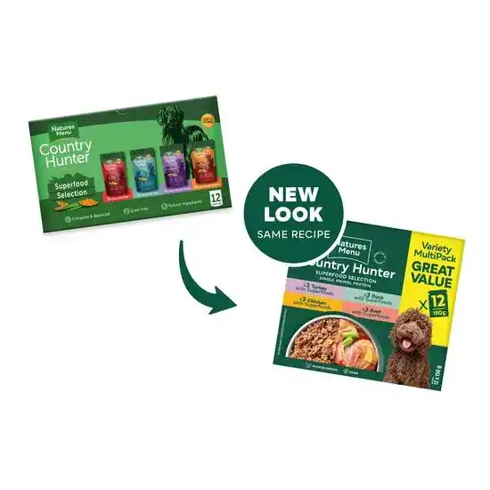 Natures Menu Country Hunter Superfood Selection Wet Dog Food Multipack with Beef