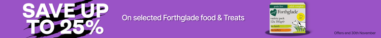 Save up to 25% On selected Forthglade food &amp; treats