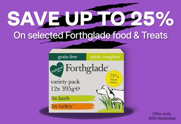 Save up to 25% On selected Forthglade food &amp; treats